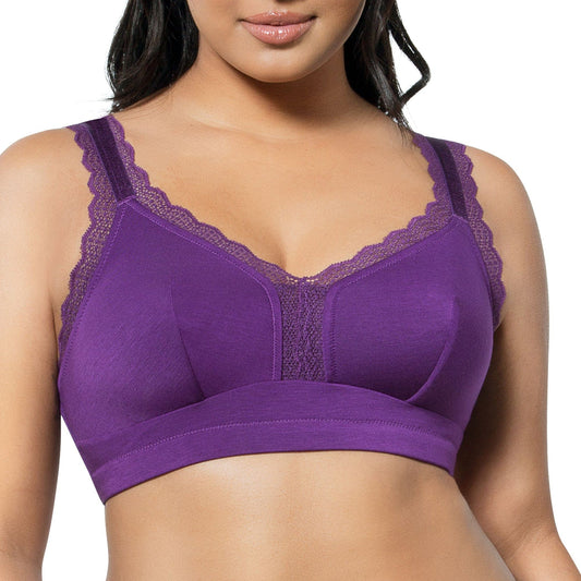 PARFAIT Dalis P5641 Women's Full Busted and Curvy Wire Free Bralette - Amethyst
