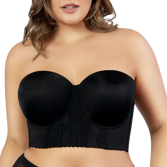 PARFAIT Elissa P50116 Women's Full Bust and Full Figure Strapless Longline Bra  - Black