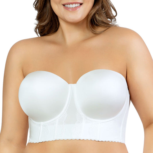 PARFAIT Elissa P50116 Women's Full Bust and Full Figure Strapless Longline Bra  - Pearl White
