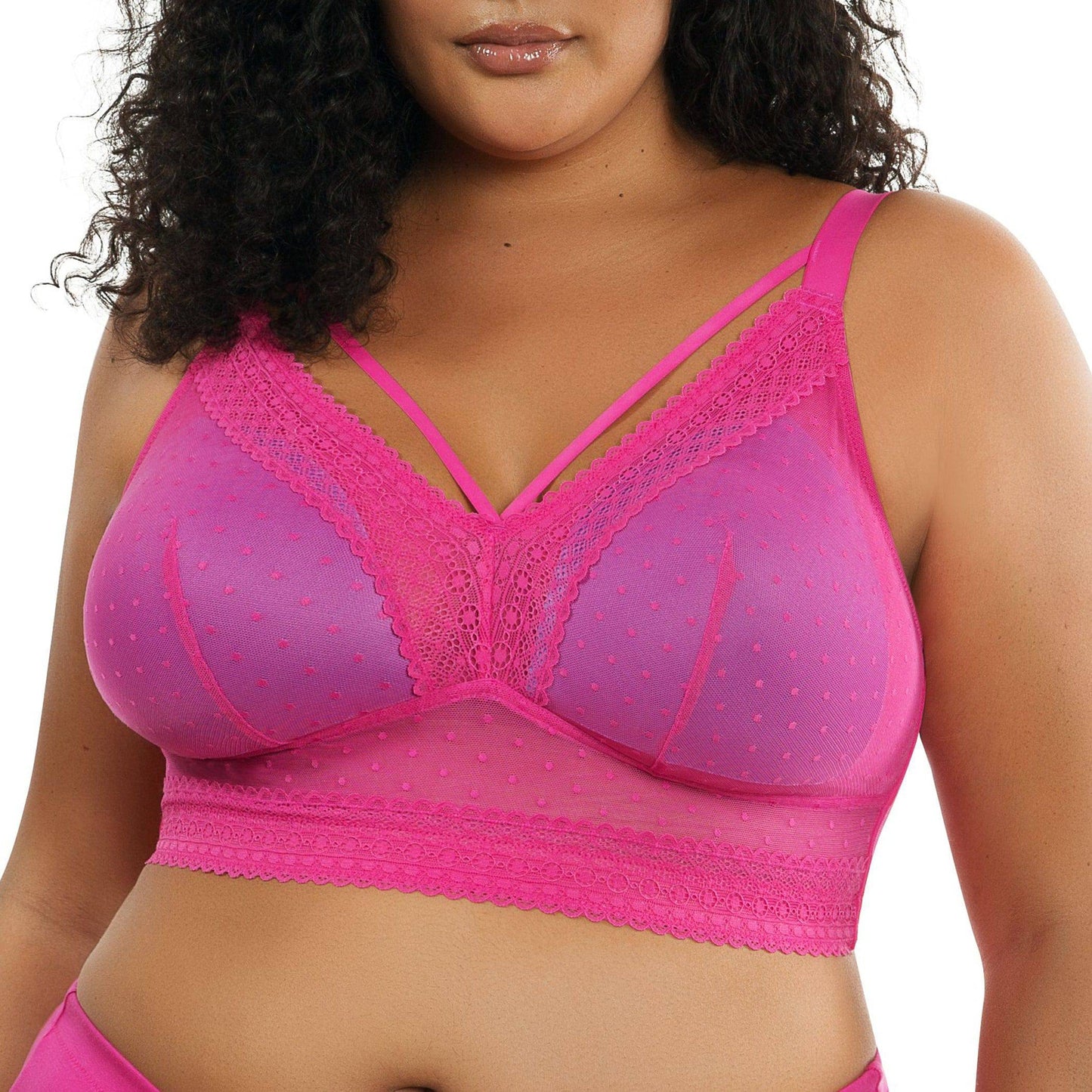 Mia Wire-Free Full Bust Padded Bralette - Bright pink