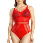 Mia Wire-Free Full Bust Bodysuit - Racing Red