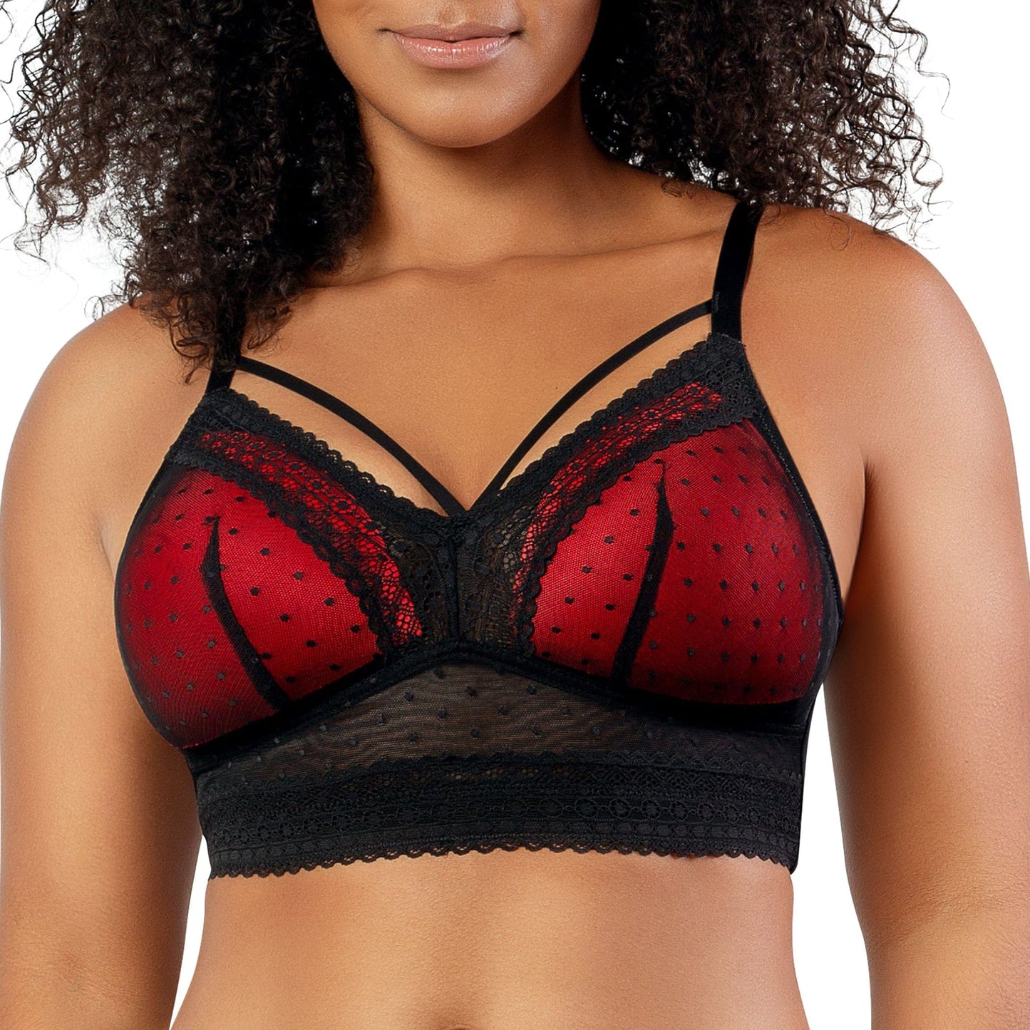 PARFAIT Mia Dot P6011 Women's Full Busted Lightly Padded Wire Free Bra - Black