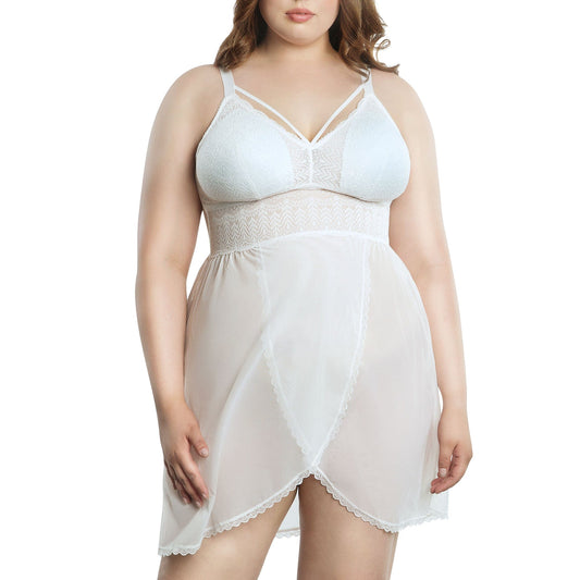 PARFAIT Mia Lace P5959 Women's Lingerie Wire-Free Chemise - Pearl White