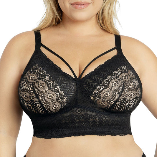 PARFAIT Mia Lace P5951 Women's Full Busted Lightly Padded Wire Free Bra - Black