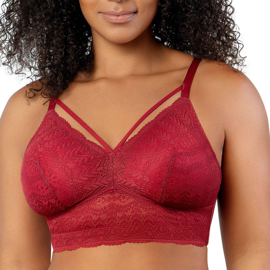 Mia Wire-Free Full Bust Lace Bralette - Rio Red