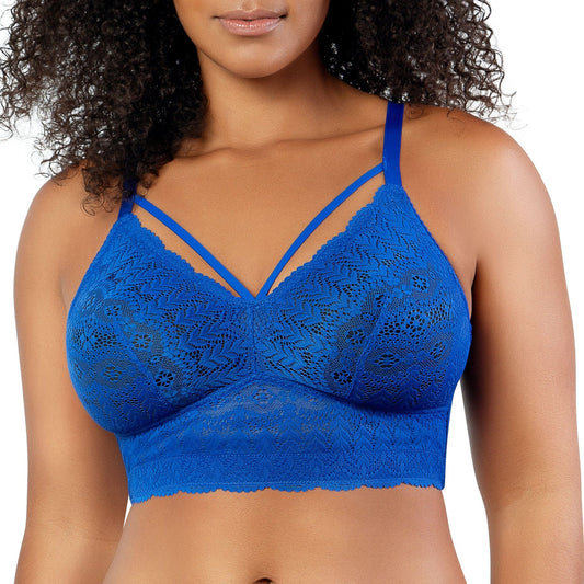 PARFAIT Mia Lace P5951 Women's Full Busted Lightly Padded Wire Free Bra - Sapphire