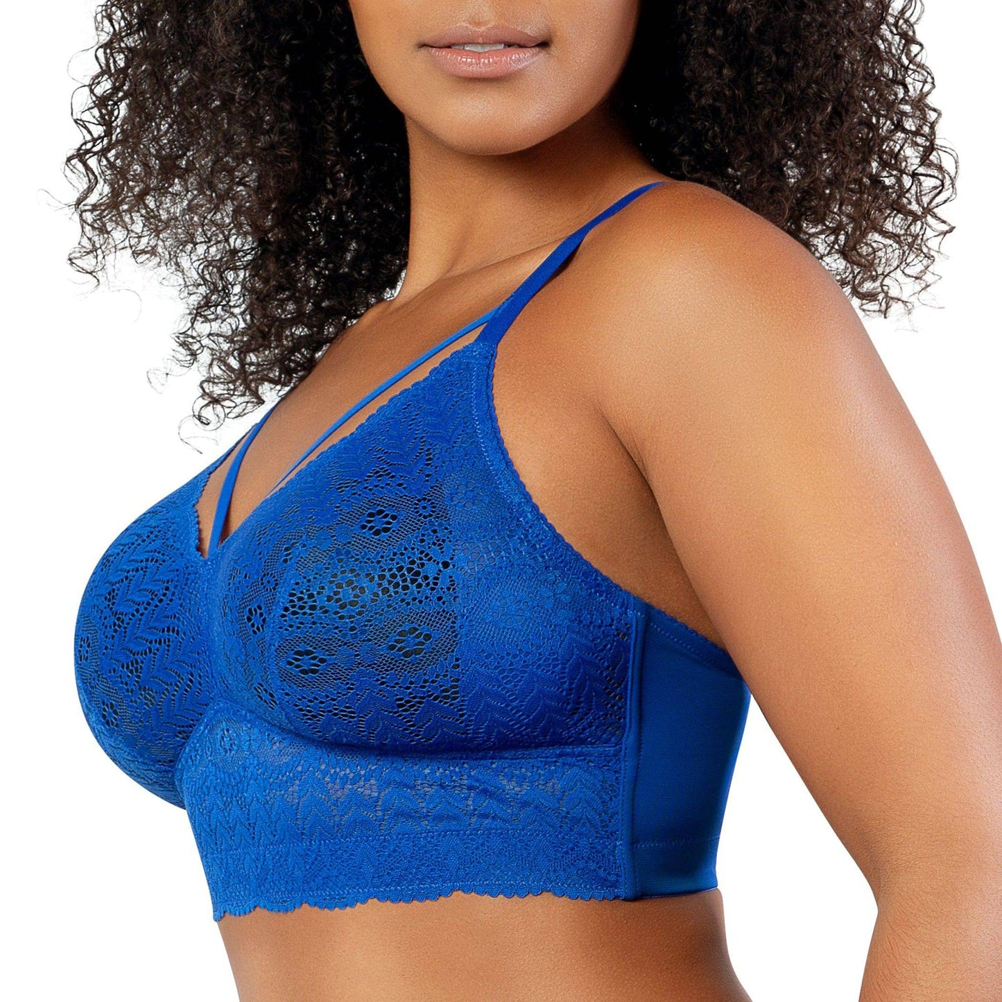 Mia Wire-Free Full Bust Lace Bralette - Sapphire