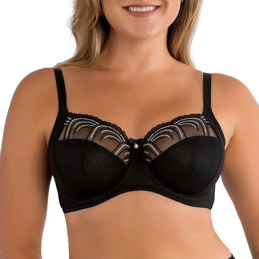 Pearl Full Bust Unlined Bra - Black