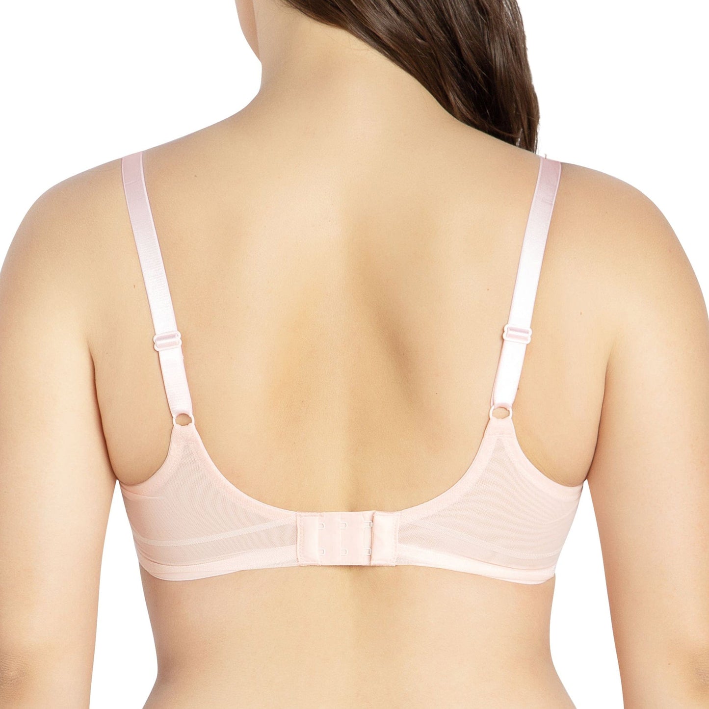 PARFAIT Shea P6062 Women's Full Bust Mesh Plunge Unlined Wired Bra - Petal Pink