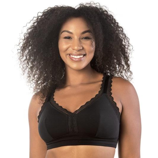 Dalis Wire-Free Full Bust Bralette - Black