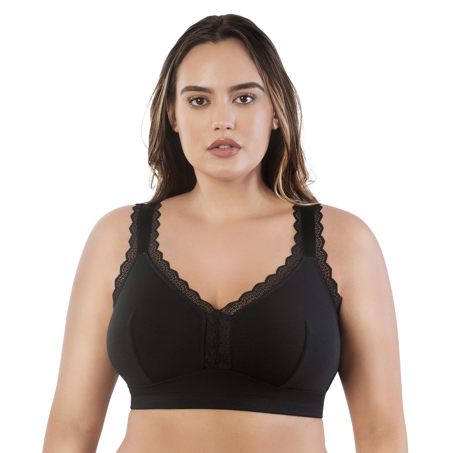 Dalis Wire-Free Full Bust Bralette - Black