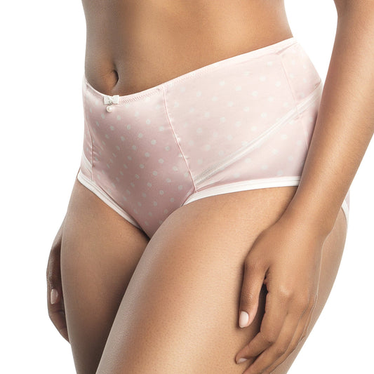 PARFAIT Charlotte 6917 Women's Full Figured Curvy High Waist Brief Vintage  - Petal Pink Dot