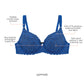 PARFAIT Charlotte Lace 6922 Women's Full Bust Lace Unlined Wired Bra  - Sapphire