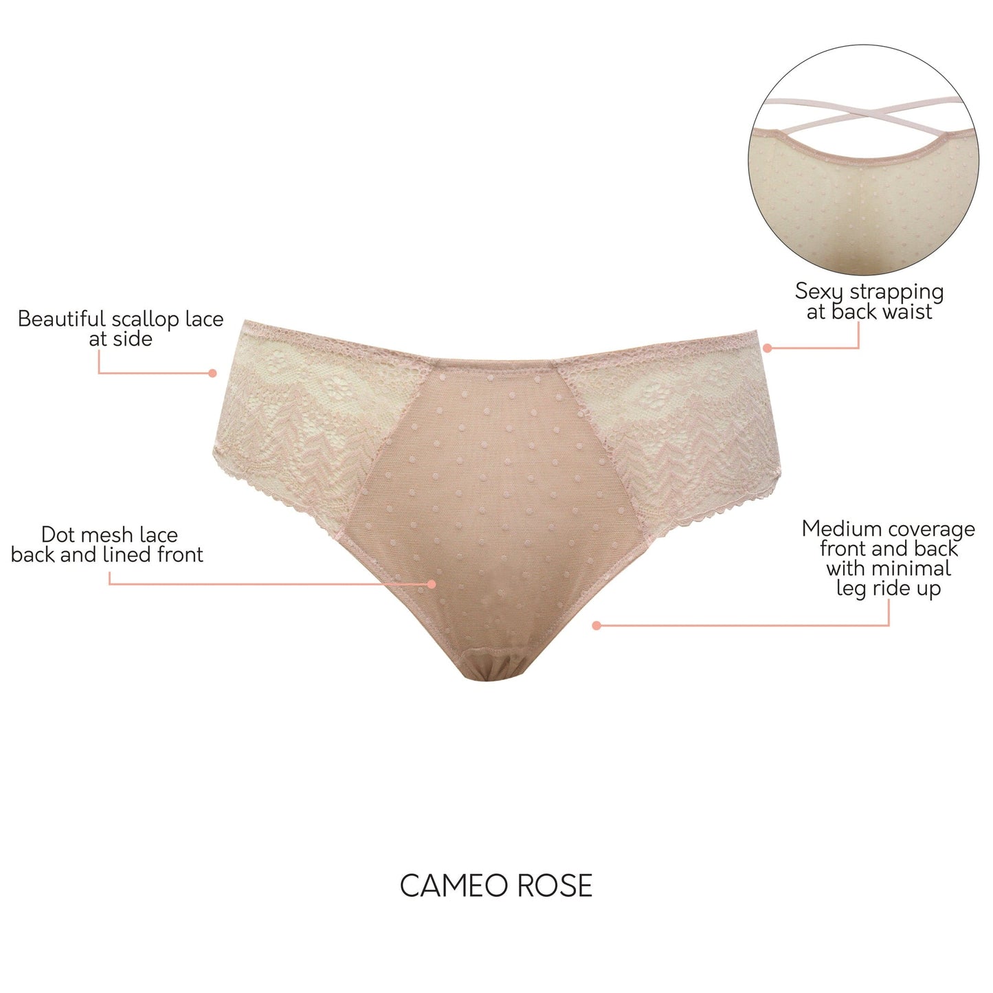 PARFAIT Mia P5955 Medium Coverage Hipster  - Cameo Rose