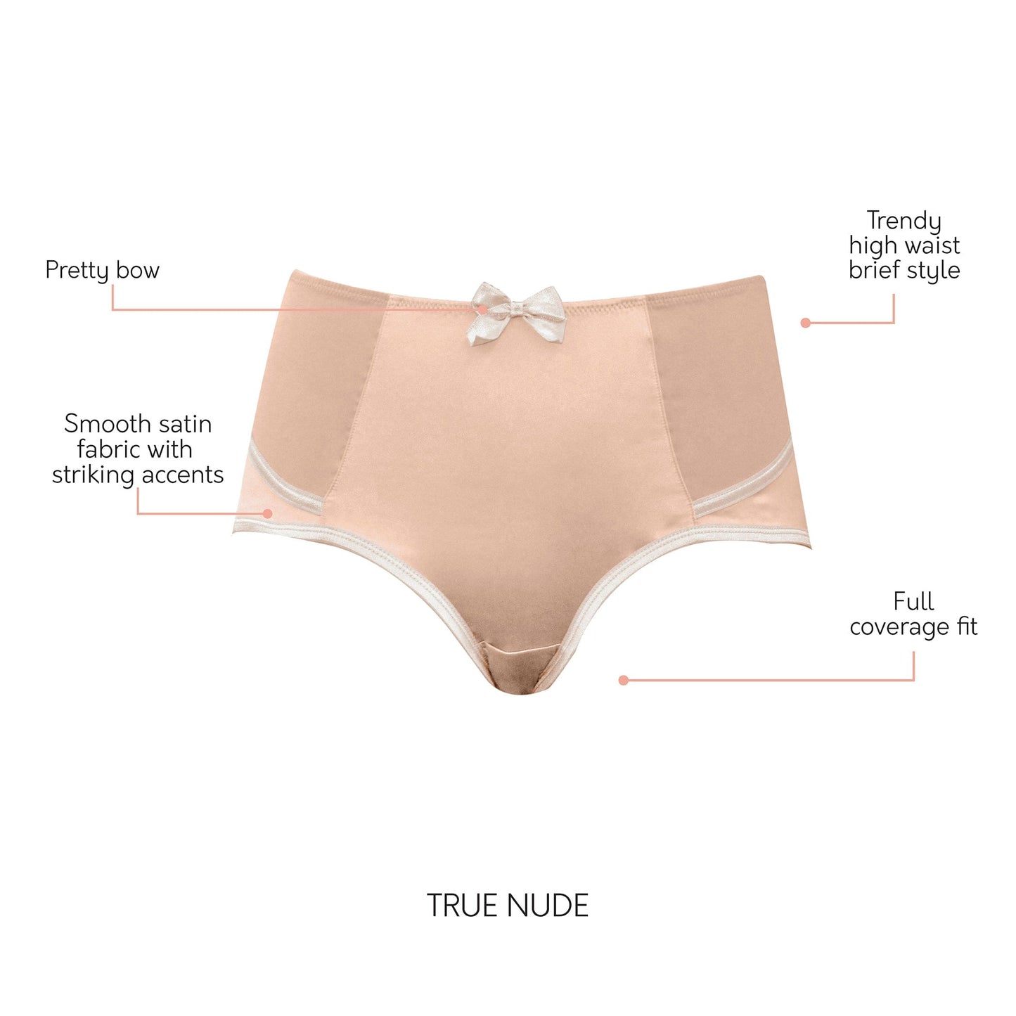 PARFAIT Charlotte 6917 Women's Full Figured Curvy High Waist Brief Vintage  - T. Nude