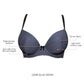 Casey Full Bust Padded Plunge T-Shirt Bra - Dark Blue Denim