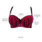 Charlotte Underwire Full Bust Padded Bra - Rio Red