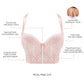 Charlotte Full Bust Padded Longline Bra - Petal Pink Dot