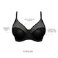 PARFAIT Paige A1672 Women's Lace Mesh Full Busted Wired Unlined Bra - Black