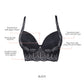 Pearl Full Bust Longline Plunge Bra - Black