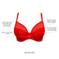 PARFAIT Shea P6062 Women's Full Bust Mesh Plunge Unlined Wired Bra - Racing Red