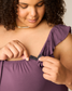Ruffle Strap Labor & Delivery Gown | Burgundy Plum