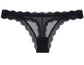Mesh Thong with Lace Trim at the Waist and Leg, XS-2X