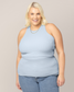 Ribbed Bamboo Racerback Nursing Tank | French Blue