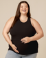 Ribbed Bamboo Racerback Nursing Tank | Black