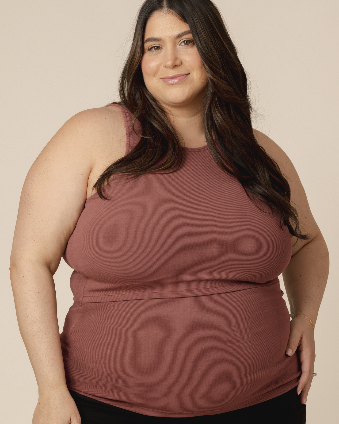 Ribbed Bamboo Racerback Nursing Tank | Redwood