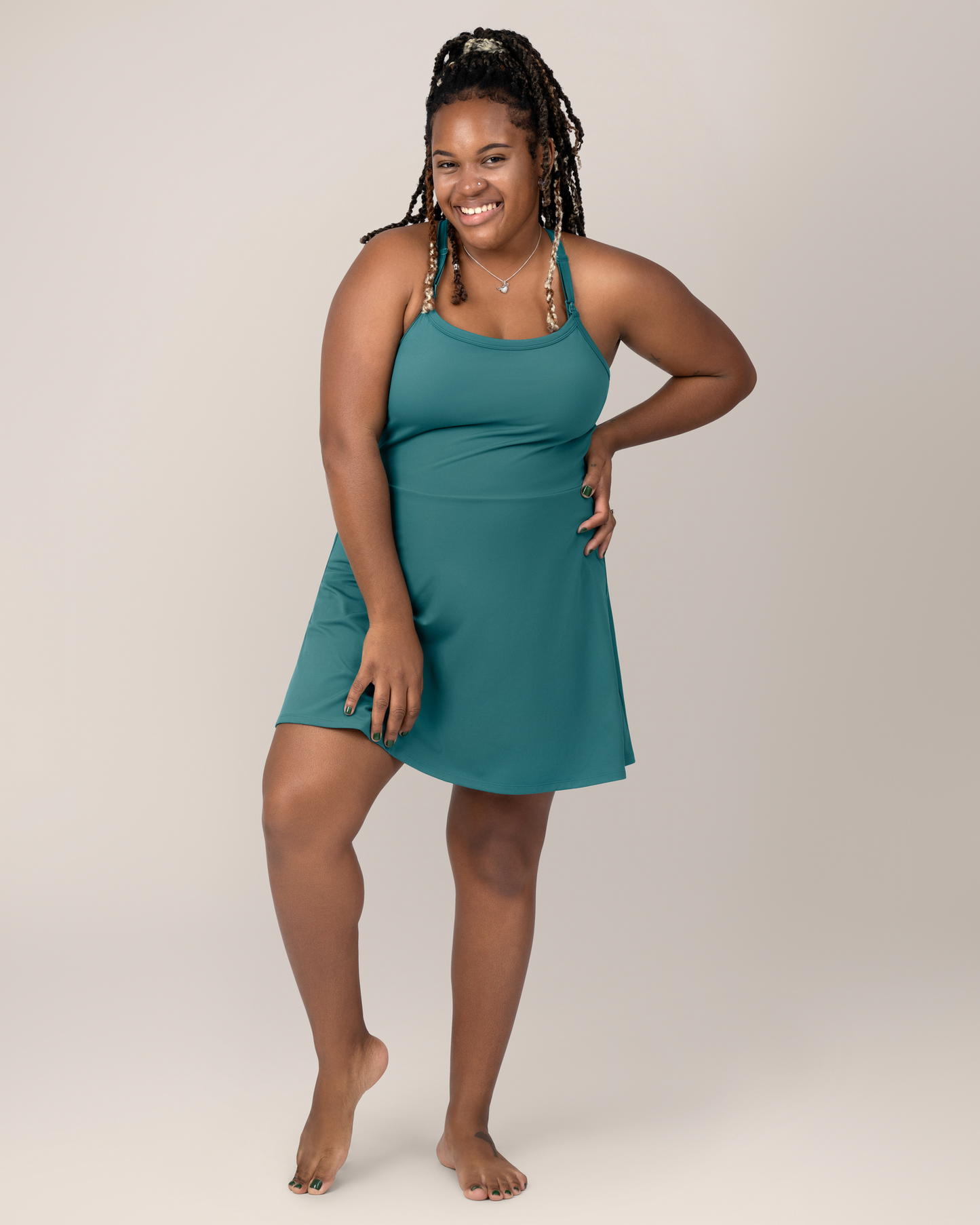 Stevie Active Racerback Nursing Dress | Teal