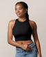 Sublime® Bamboo Hands-Free Pumping Longline Bra Top | Black