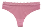 Laser Cut Rib Thong with Lace Waist, XS-2X