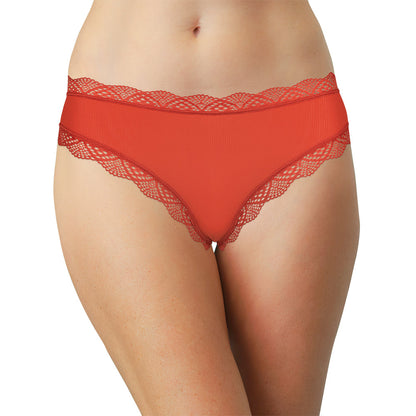 Pretty Red Lace-Trim Thong – Silky & Flattering S–XL