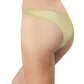 Flocked Polka Dot Mesh Thong with Lace Details