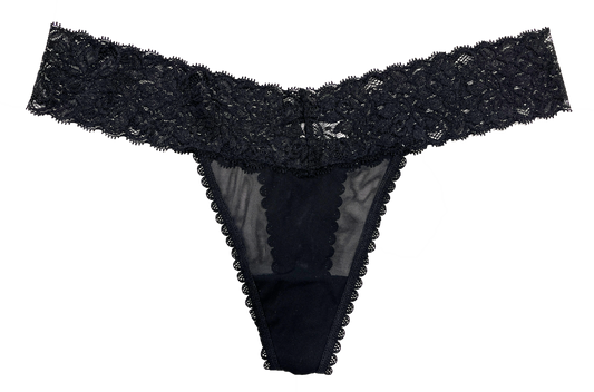 Mesh and Lace Classic Thong, XS- 2X