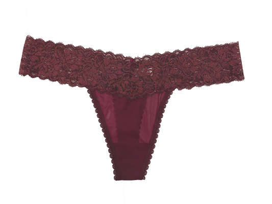 Mesh and Lace Classic Thong, XS-2X