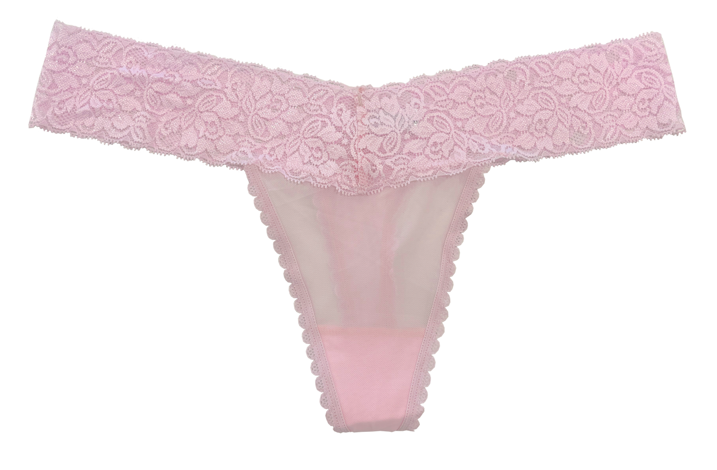 Mesh and Lace Classic Thong, XS-2X