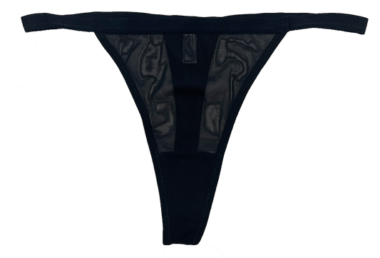 Mesh Thong with Elastic Waist, XS-2X