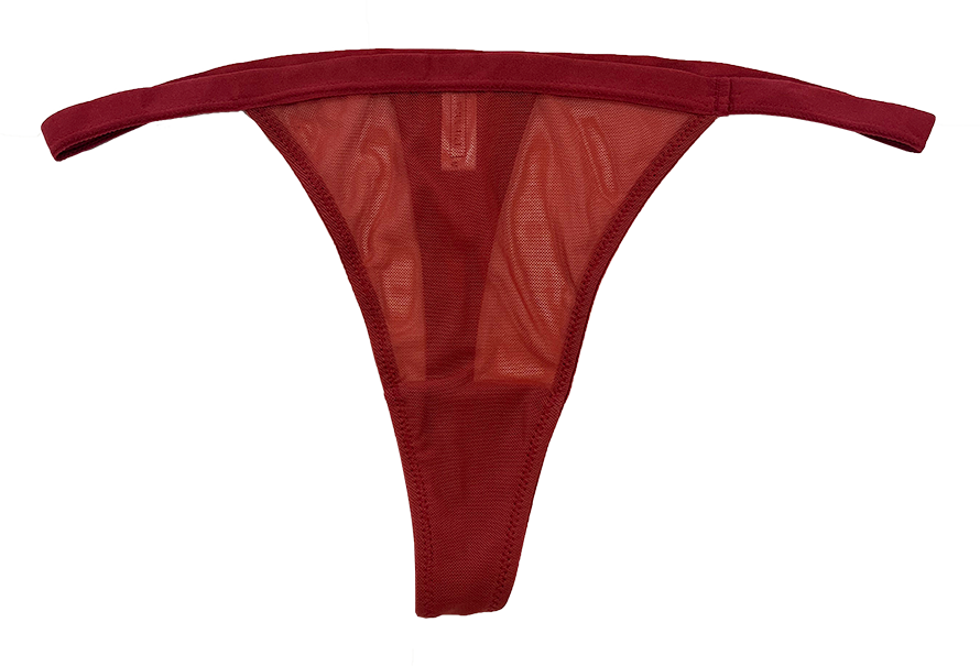 Mesh Thong with Elastic Waist, XS-2X