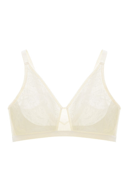 Dandelion Smooth Lace Sheer Plunge Bralette - D/DD Cup