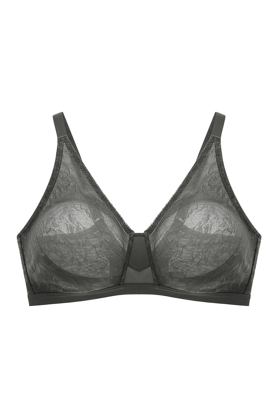 Dandelion Smooth Lace Sheer Plunge Bralette, D/DD Cup