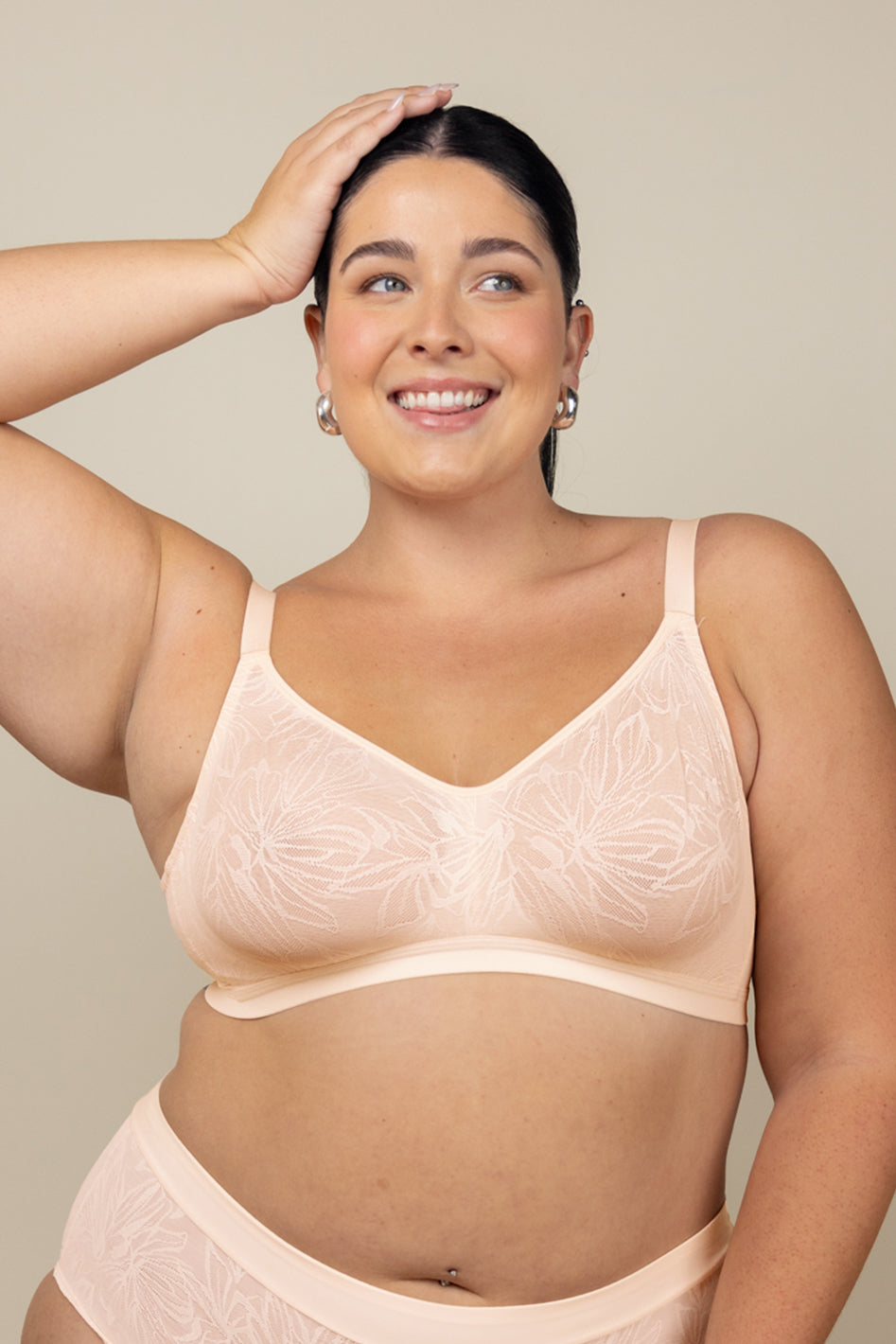 Cate Wireless Smooth Lace Unpadded Bra (Eco), B-G Cup