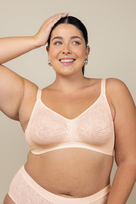 Cate Wireless Smooth Lace Unpadded Bra (Eco), B-G Cup