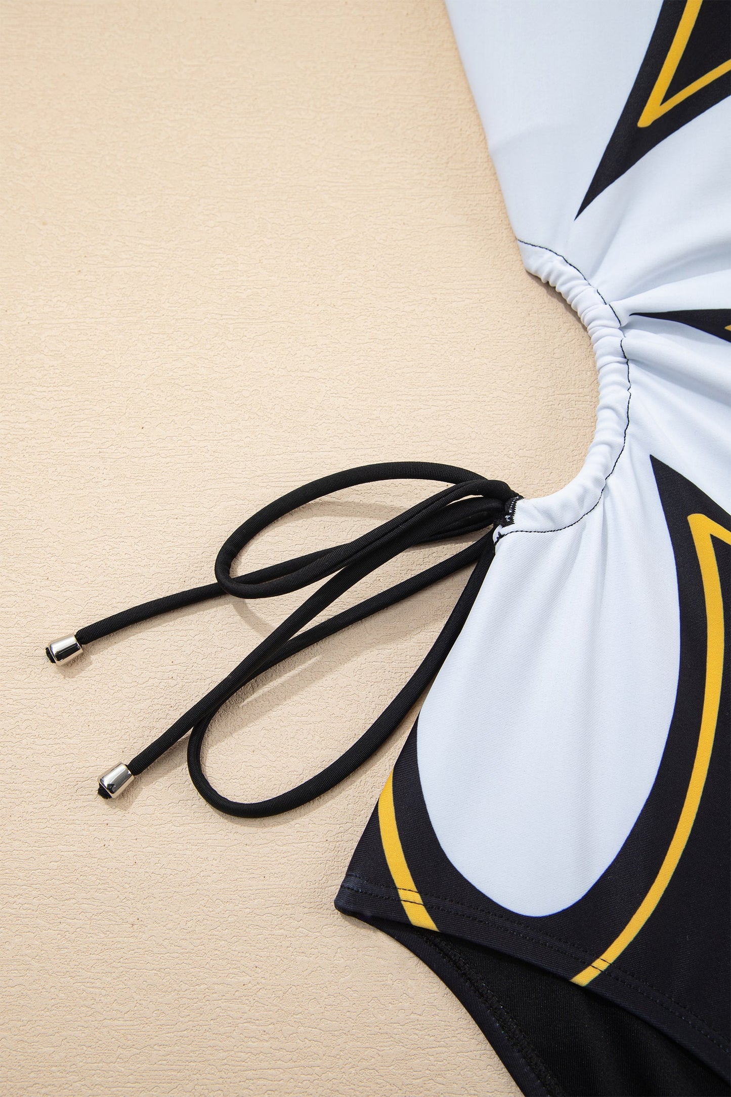 Floral Sleeveless Drawstring One-Piece Swimsuit