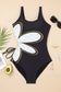 Floral Sleeveless Drawstring One-Piece Swimsuit