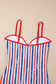 Americana Stripe Cutout Spaghetti Strap Swimsuit