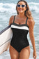 Colorblock Square Neckline One-Piece Swimsuit