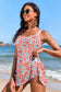 Floral Ricrac Trim Spaghetti Strap Swim Dress