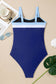 Colorblock Square Neckline One-Piece Swimsuit